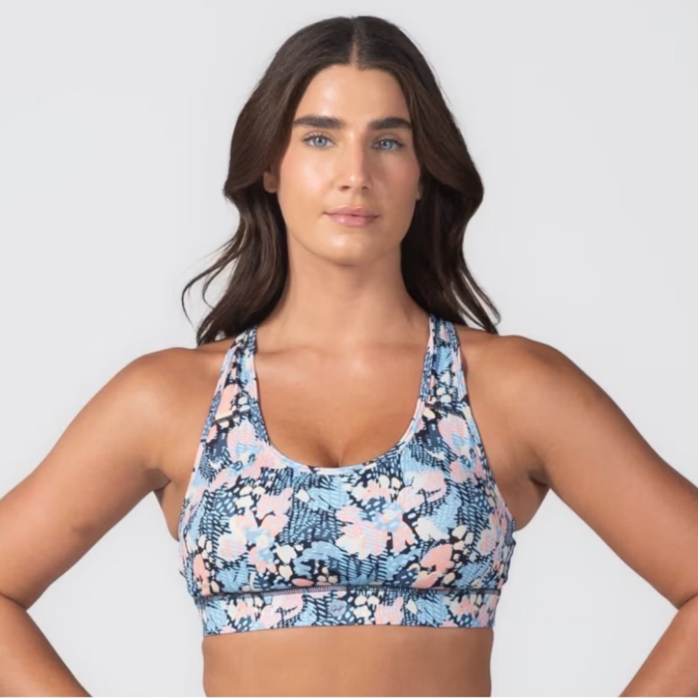 Lux Sarah Sports Bra - Sunset Bloom Floral Print.